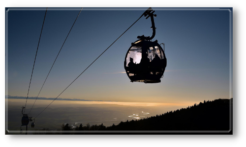 The gondola at sunset